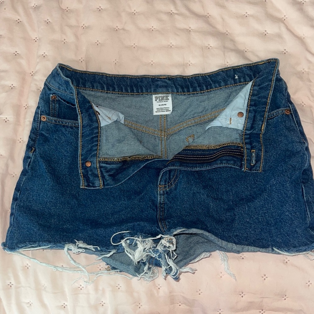 pink jean shorts